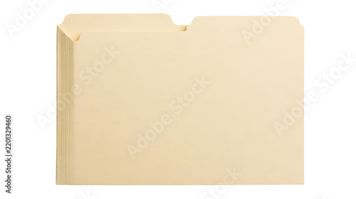 Empty manila paper file folder with tab for office document organization