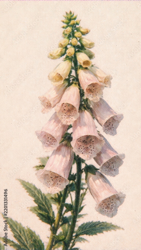 Obraz premium Delicate foxglove blooms art mobile wallpaper