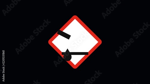 Corrosive Substance Hazard Symbol Animation