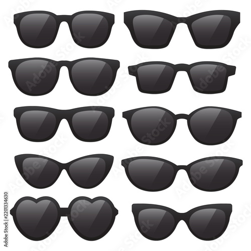 Stylish Black Sunglasses for Summer Fashion Vector Illustration