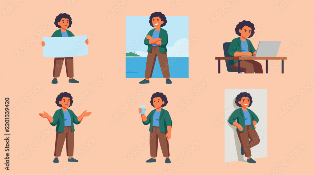 Fototapeta premium Flat Set Collection of Business Professional Character Illustrations