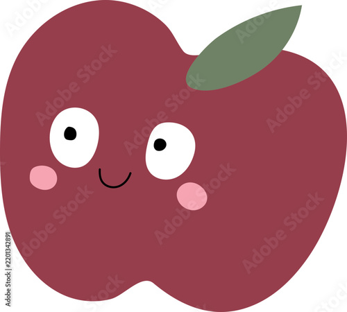 cute cartoon autumn apple 