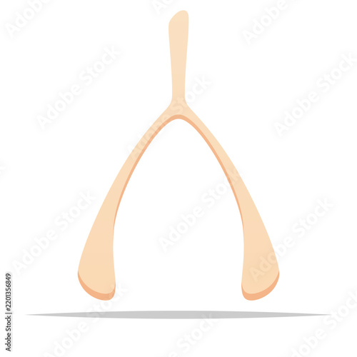 Wishbone bone vector isolated illustration