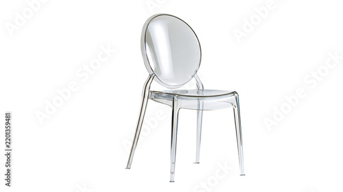 Foto Modern polycarbonate ghost chair with rounded backrest