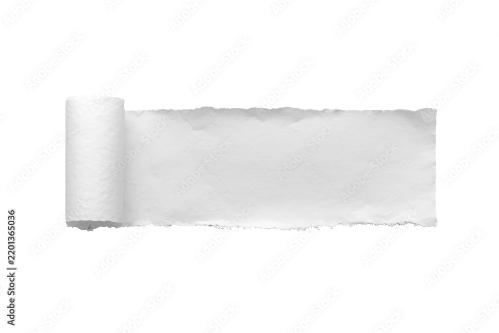 Obraz premium Horizontal ripped white paper strip