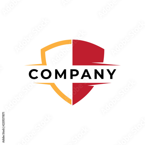 Split Shield Business Company Logo Vector