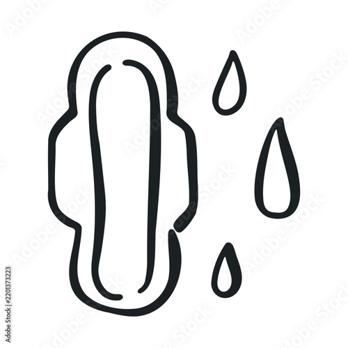 Menstrual pad hand drawn vector illustration