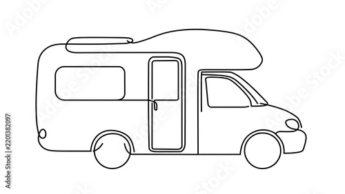 Motorhome vehicle on white background.
