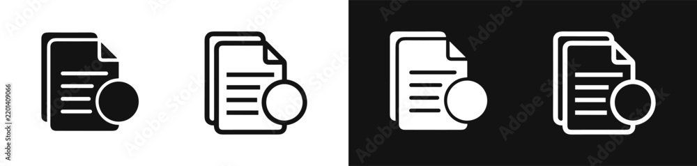 Fototapeta premium Document file icon set with circle