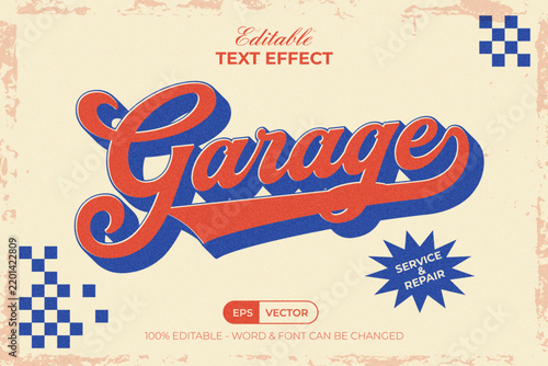 Vintage Editable Retro Garage Text Effect Style