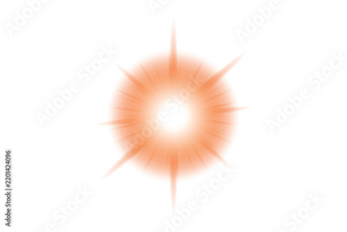 Bright Golden Light Effect PNG Overlay Element with Radiant Glow and Brilliant Shine on Transparent Background