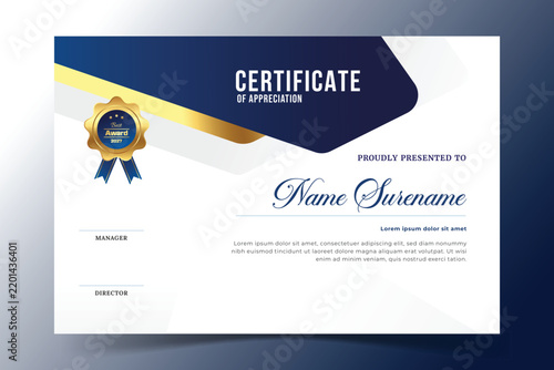 Modern Business Award Certificate design