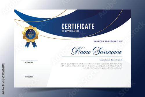 Modern Business Award Certificate design