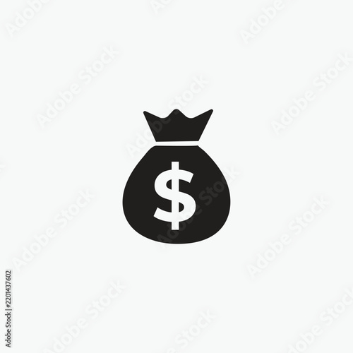 money bag icon set vector template