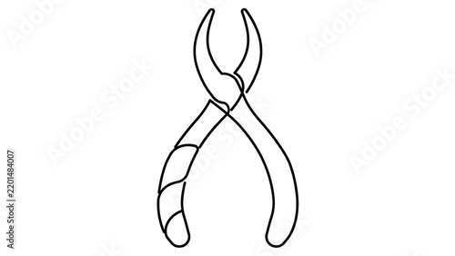 Pliers on white background.