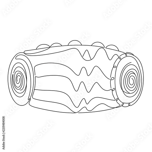 Rolled up towel on white background.