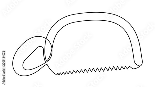 Saw tool white background.