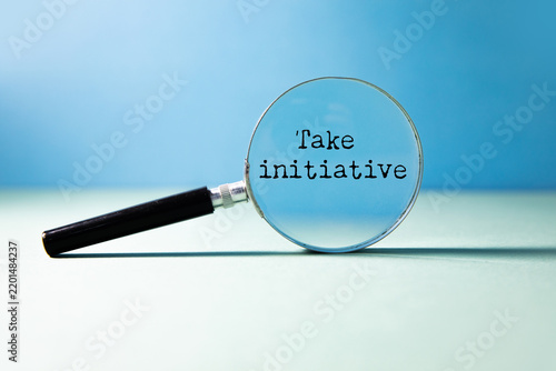 Take initiative text on paper
