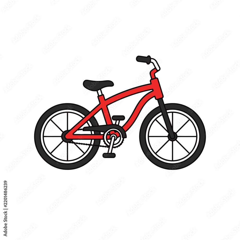 Fototapeta premium Red bmx bicycle isolated on white background