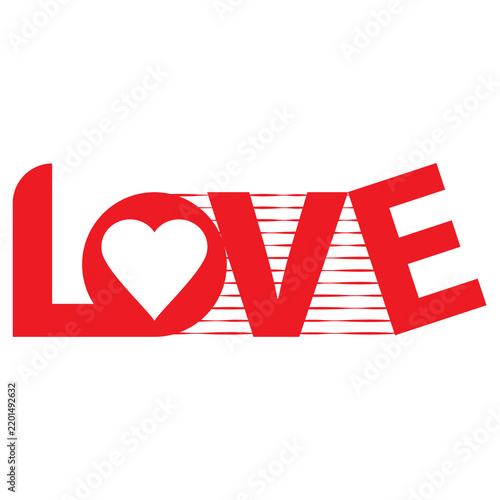 LOVE typography with heart symbol