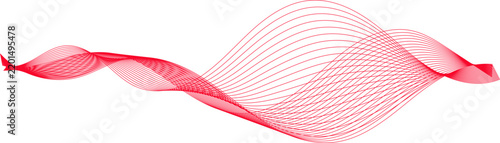 Abstract Red Linear Wave Design Element Featuring Elegant Flowing Curves for Graphic Projects