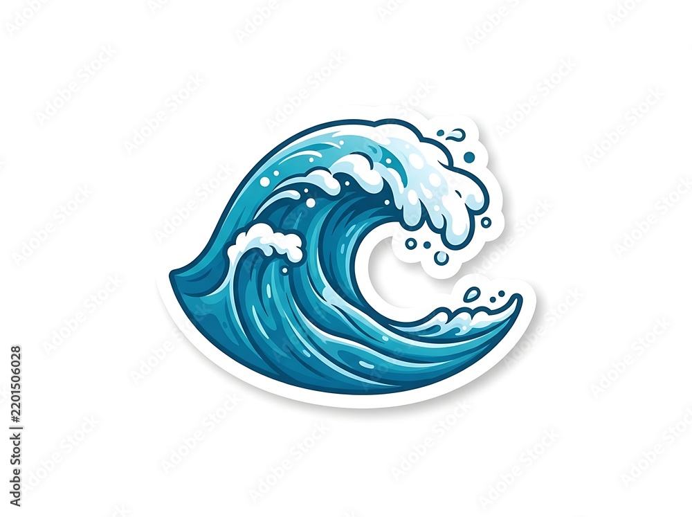 Naklejka premium Stylized ocean wave illustration