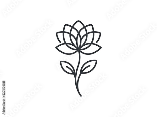 Minimalist flower illustration outline simple design