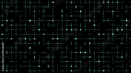 Futuristic cyber network glowing cyan digital data grid with intersecting lines and nodes seamless loop animation