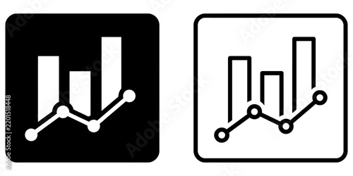 Data chart analysis icons isolated on blank clear canvas field surfaces.