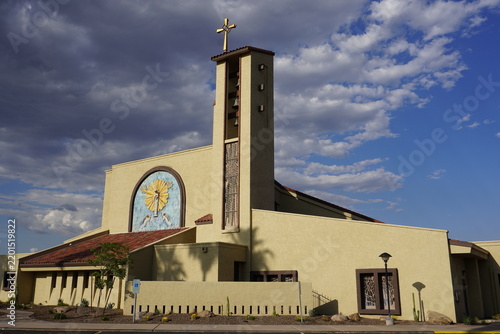 Obraz na plátně Frontal view of Our Lady of Perpetual Help Roman Catholic Church (OLPH) in Scott