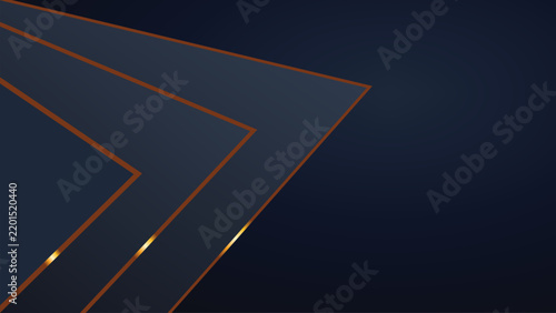 Modern navy blue abstract geometric chevron layers elegant premium luxury gold metallic outline minimalist professional corporate presentation background template