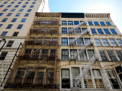 Konstfotografi Historic Cincinnati Buildings with Fire Escapes Urban Facade