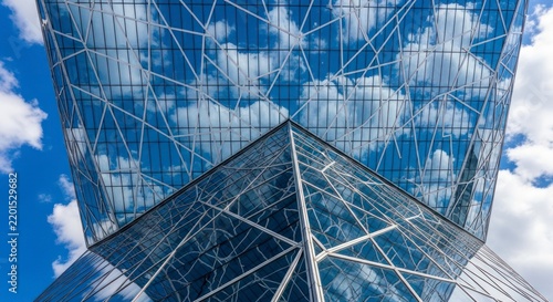 Modern glass skyscraper architecture design.