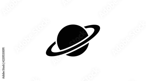 Stylized Saturn planet icon with ring.