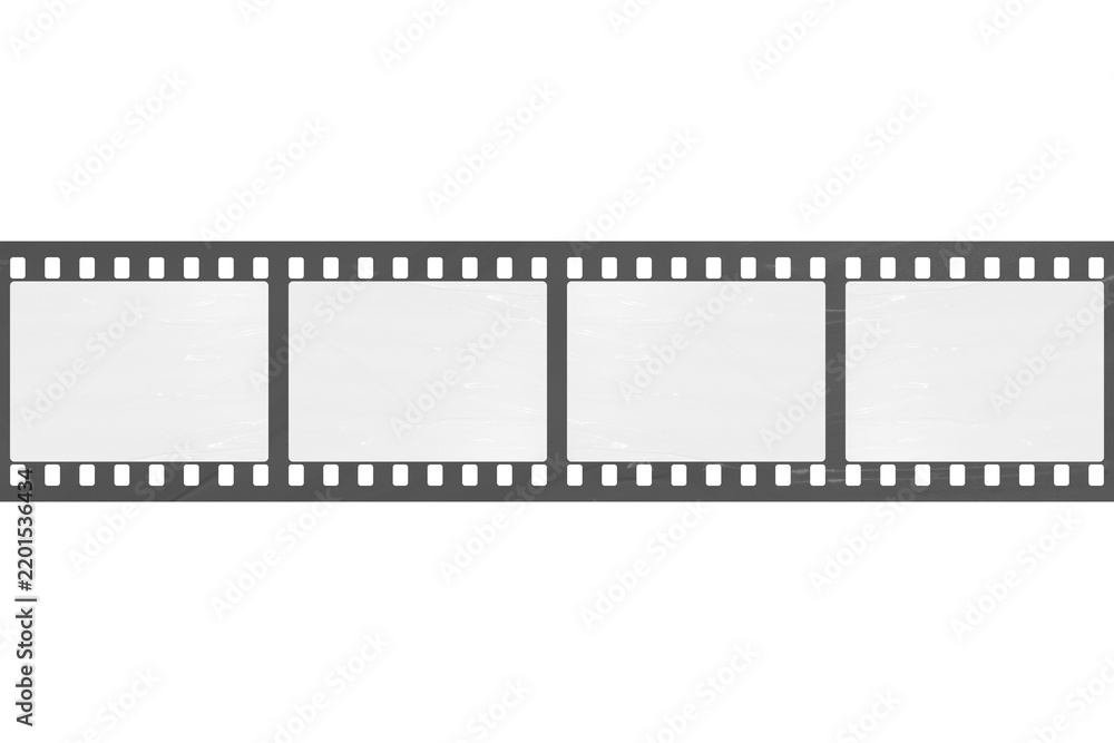 Fototapeta premium Vintage black film strip isolated on a transparent background.