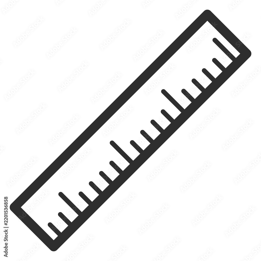 Fototapeta premium Ruler line icon. Measure tool black symbol