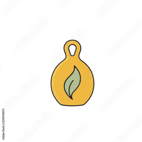 Yellow object with green leaf icon
