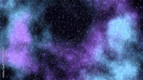 Atmospheric purple and blue smoke fog with undulating star particles seamless loop animation