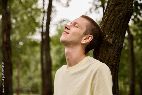 Relaxing in nature for mental wellness and mindfulness