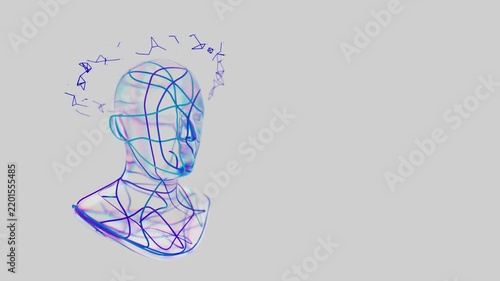 looped 3d illustration energy transformation of consciousness	