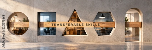 Wooden Beam Traversing Geometric Wall Openings with the Text Transferable Skills