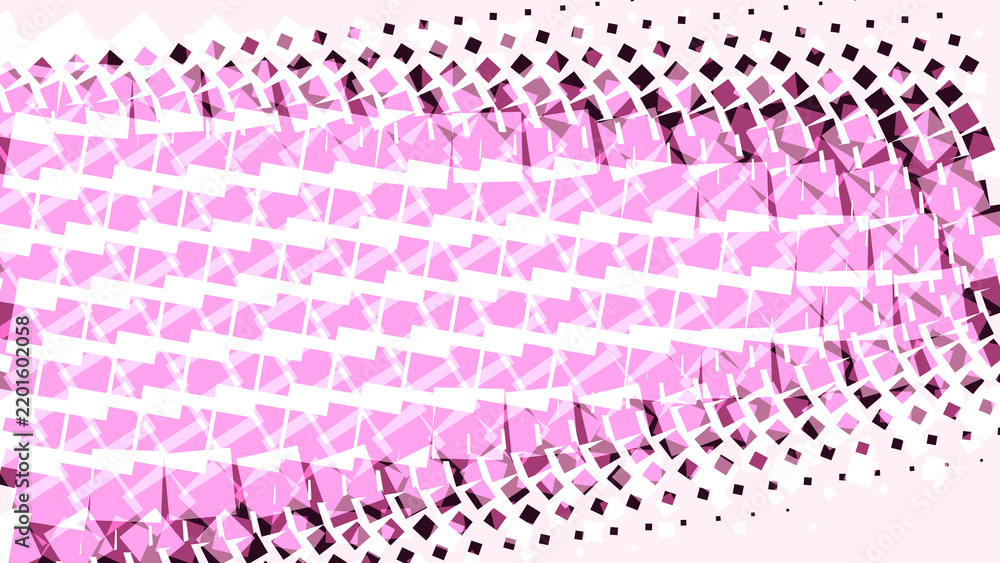 Fototapeta premium Wavy halftone pattern with pink and white squares on a light pink background, creating a soft, textured effect for backgrounds isolated on a transparent background
