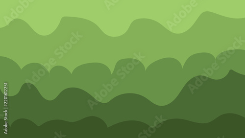 Abstract green wavy layered background with organic fluid shapes