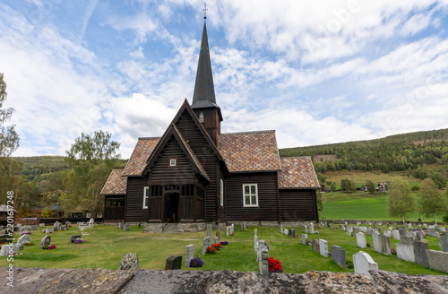 Heidal Church and Cemetery in Gudbrandsdalen, Norway