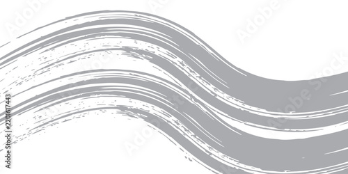 Gray diagonal brush strokes with speckled texture on white background grunge