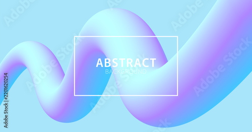 Abstract background with 3d fluid shape. Gradient wavy 3d ribbon. Creative modern vector illustration.