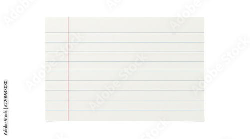 Single index card with crisp rectangular cardstock, smooth writable surface and clean stationery design, photorealistic, slightly top-down view, horizontal orientation, ultra-high-resolution 8K