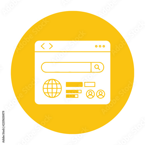 search browser window on computer screen icon
