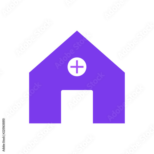hospital building icon isolated on white background, medical clinic and healthcare symbol