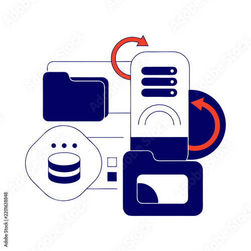 Server Database & File Backup Illustration